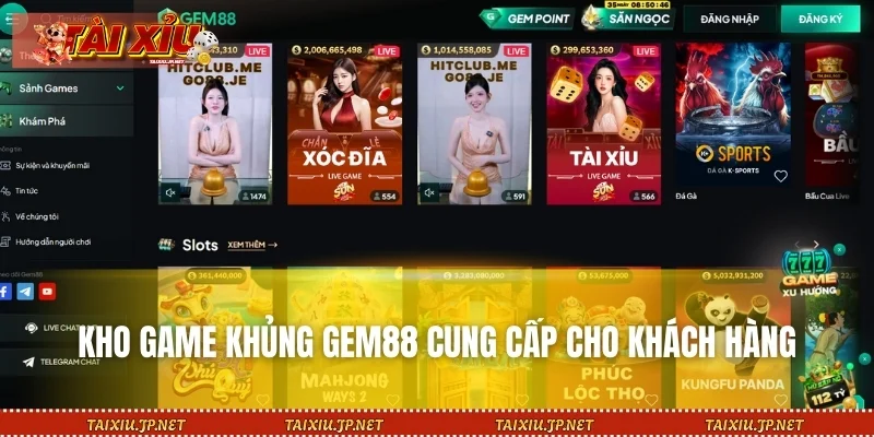 Kho game khủng GEM88 cung cấp cho khách hàng